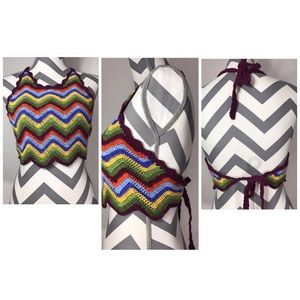 *SOLD* Urban Life multicolored crochet halter top